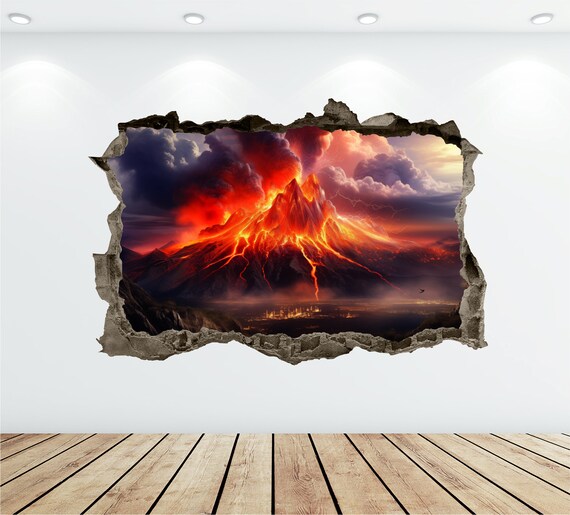 iPhone・スマホケース Society6 Tell It To The Volcano by GaleStorm Artworks Volcano Wall Decal 3D AI Graphic Wall Art Sticker, Wall
