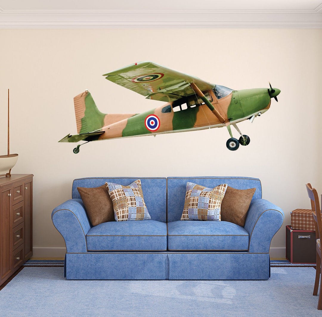 War Aircraft Wall Decal Military Airplane Kids Bedroom Stickers Wall ...