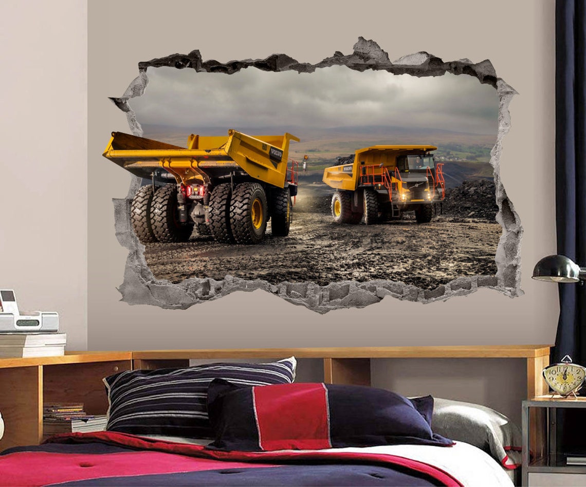 Construction Site Wall Decal 3D Art Stickers Vinyl Wall Decor Etsy