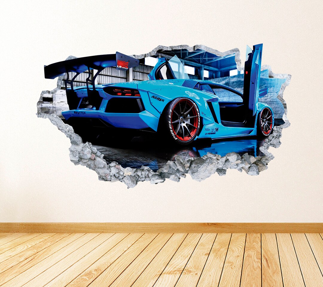 Racing Car Wall Art Decal Racing Theme Wall Decor Bedroom Vinyl Wall