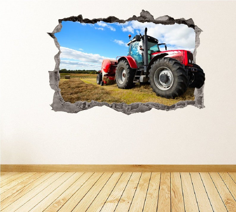Tractor Wall Art Decal 3d Smashed John Deere Vinyl Decor