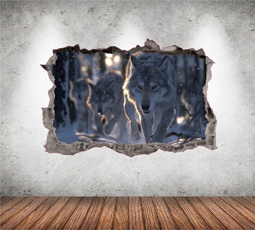 Wolf Wandaufkleber 3D AI Grafik Wandaufkleber, Wanddekor, Tier Wolfsrudel  Wandaufkleber Wandbild Benutzerdefinierte Vinyl Kinder Schlafzimmer  Geschenk - Etsy Österreich, image size:1080x975