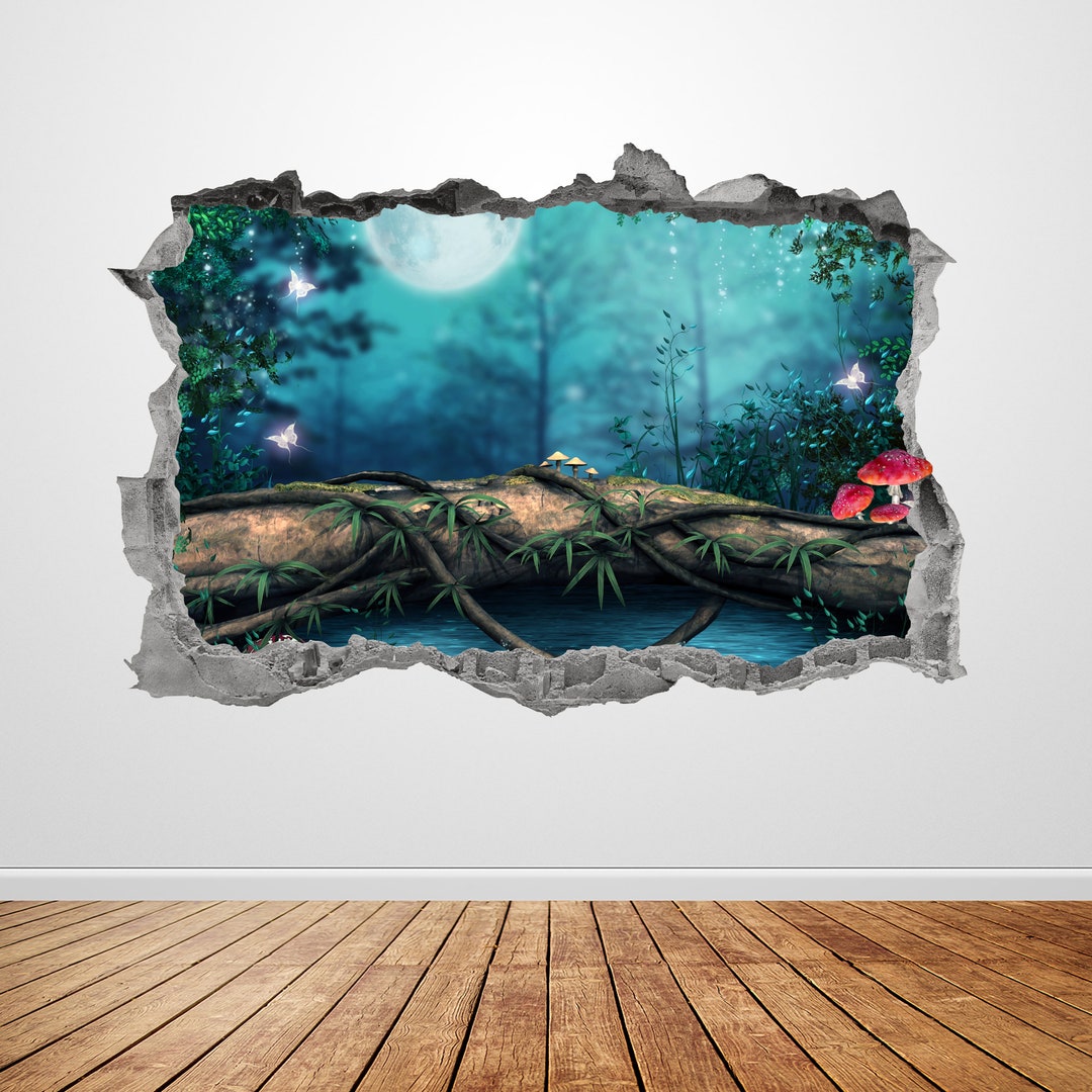Fairy Forest Wall Decal Smashed 3D Graphic Enchanted Fantasy Forest ...