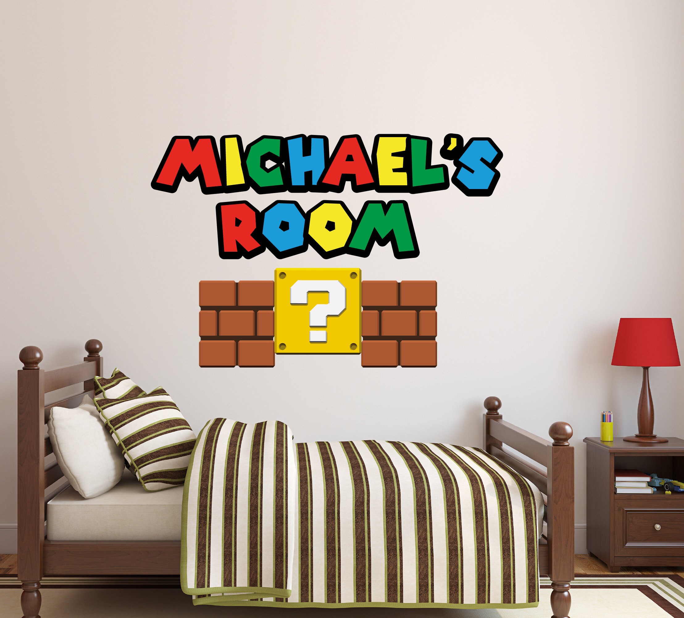 Adesivo da parete per camera da letto dei giocatori con nome