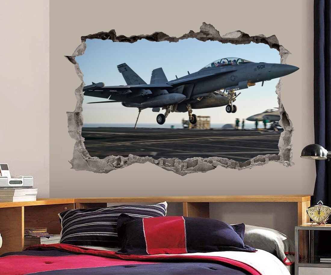 Military Aircraft Wall Decal 3D Art Stickers Vinyl Wall Decor Etsy