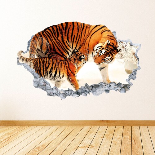 Big Wild Tiger Wall Art Sticker Vinyl Transfer Graphic Decal Etsy