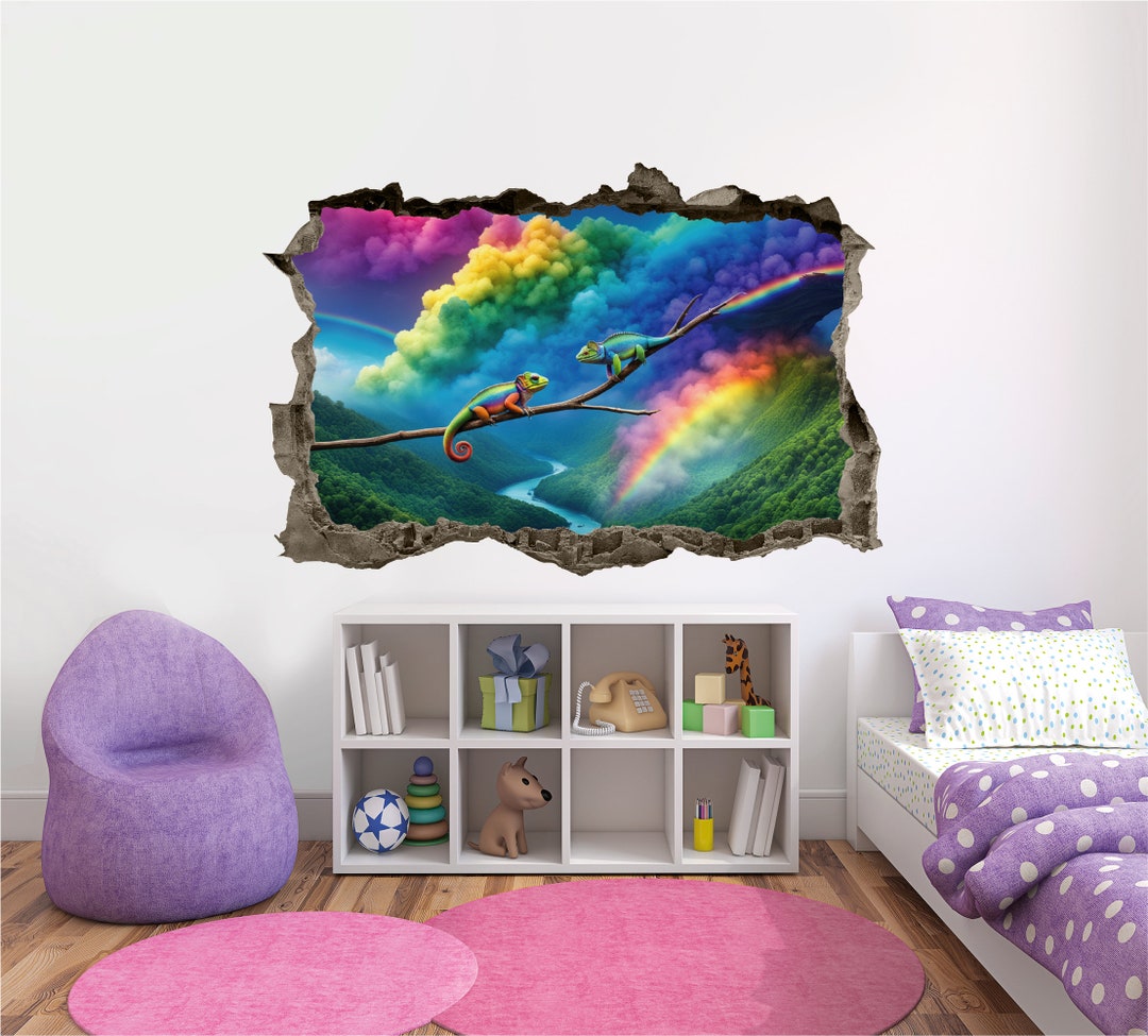 Chameleon Wall Decal 3D AI Graphic Wall Art Sticker, Wall Decor ...