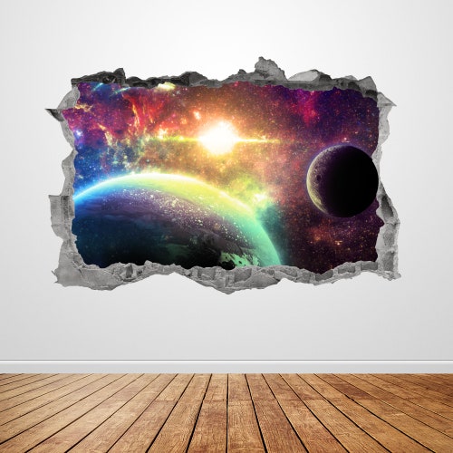 Raining Stars Wall Decal Space Galaxy 3D Smashed Wall Art Etsy