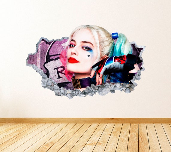 Harley Quinn Smashed 3D Wall Decal the Joker Villain Vinyl - Etsy ...