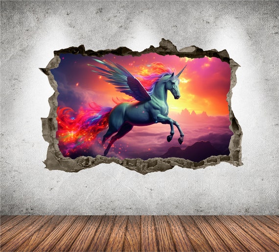 Adesivi Da Parete Per Bambini Con Unicorni, Cavalli, Cuori E A 694477 - Foto 3