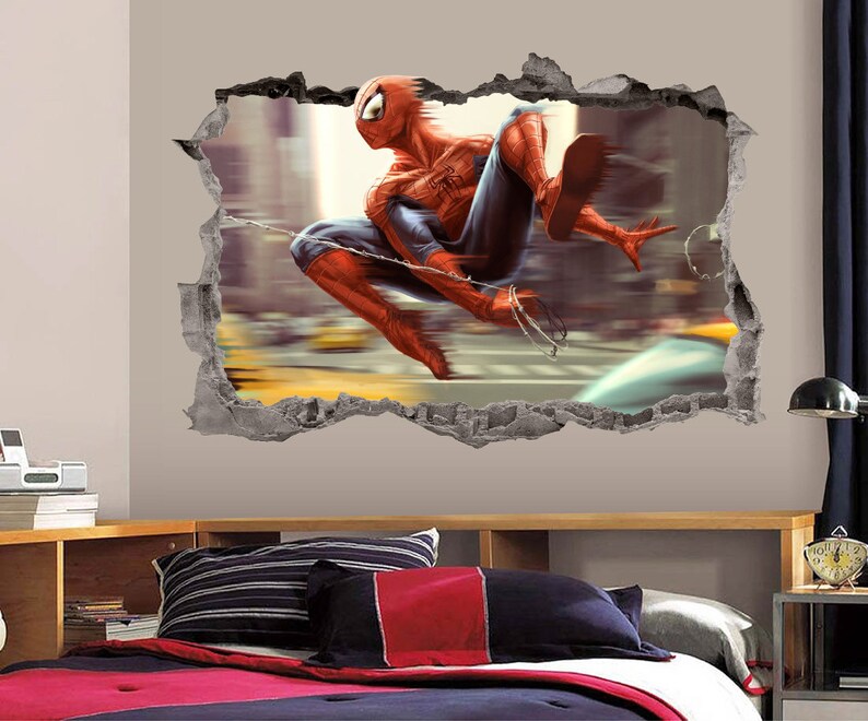 Spiderman Wall Decal 3D Art Stickers Vinyl Wall Decor Etsy