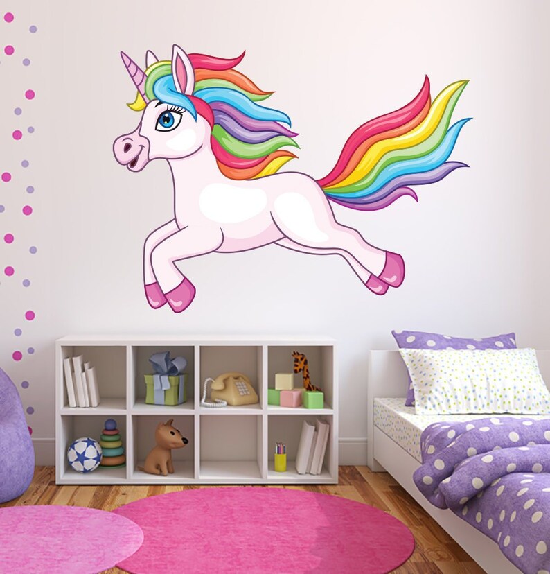 Magic Unicorn Wall Art Decal Girls Bedroom Nursery Wall Decor Etsy