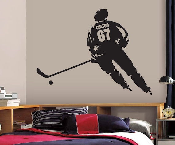 Personalized Name Wall Decal Hockey Art Boys Bedroom - Hockey Wall Decals Personalized Personalized Name Wall Decal Hockey Art Boys Bedroom - Hockey Wall Decals Personalized