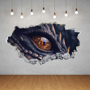Dragon Eye 3D Wall Decal Art Decor Sticker Dragon Wall Sticker Art ...