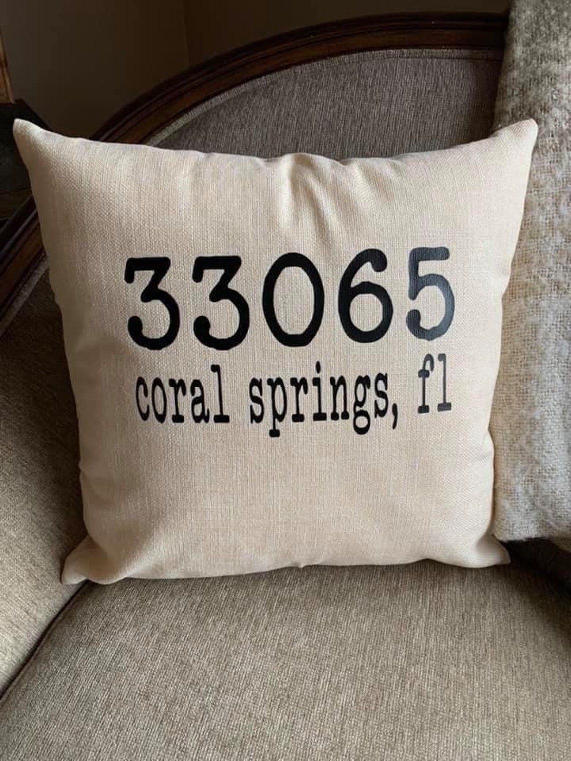 Zip Code Decorative Pillows Etsy