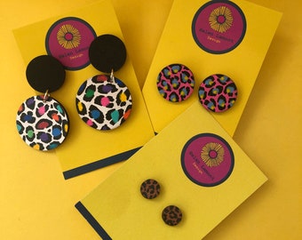 Leopard Print Earrings Lucky Dip Bundle- contains 3 pairs of earrings