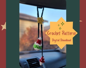 Cottagecore Holiday Frog Rearview Mirror Charm DIGITAL DOWNLOAD Crochet Pattern