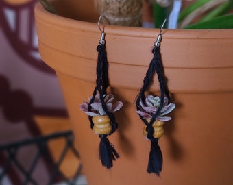 Macrame Plant Earrings - RTS