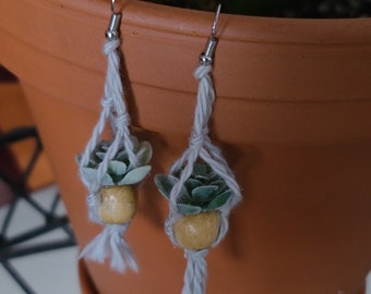 Macrame Plant Earrings - RTS