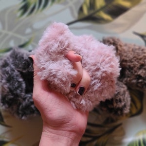 XL Faux Fur Scrunchies, Brown, Pink, Grey, White, Faux Fur Made to Order Pink