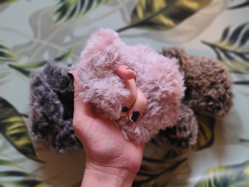 XL Faux Fur Scrunchies, Brown, Pink, Grey, White, Faux Fur Made to Order Pink