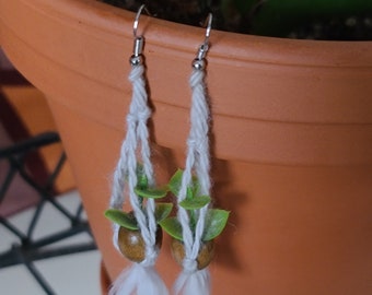 Macrame Plant Earrings - RTS