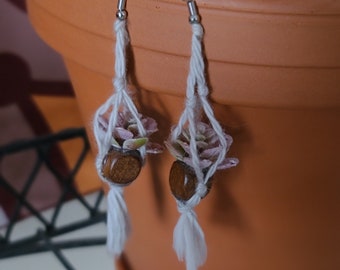 Macrame Plant Earrings - RTS