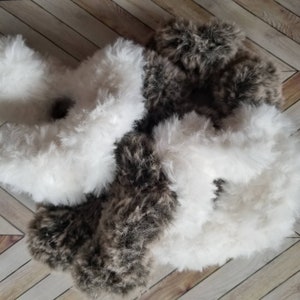 XL Faux Fur Scrunchies, Brown, Pink, Grey, White, Faux Fur Made to Order image 5