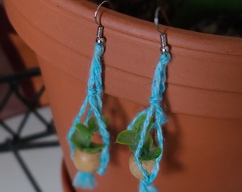 Macrame Plant Earrings - RTS