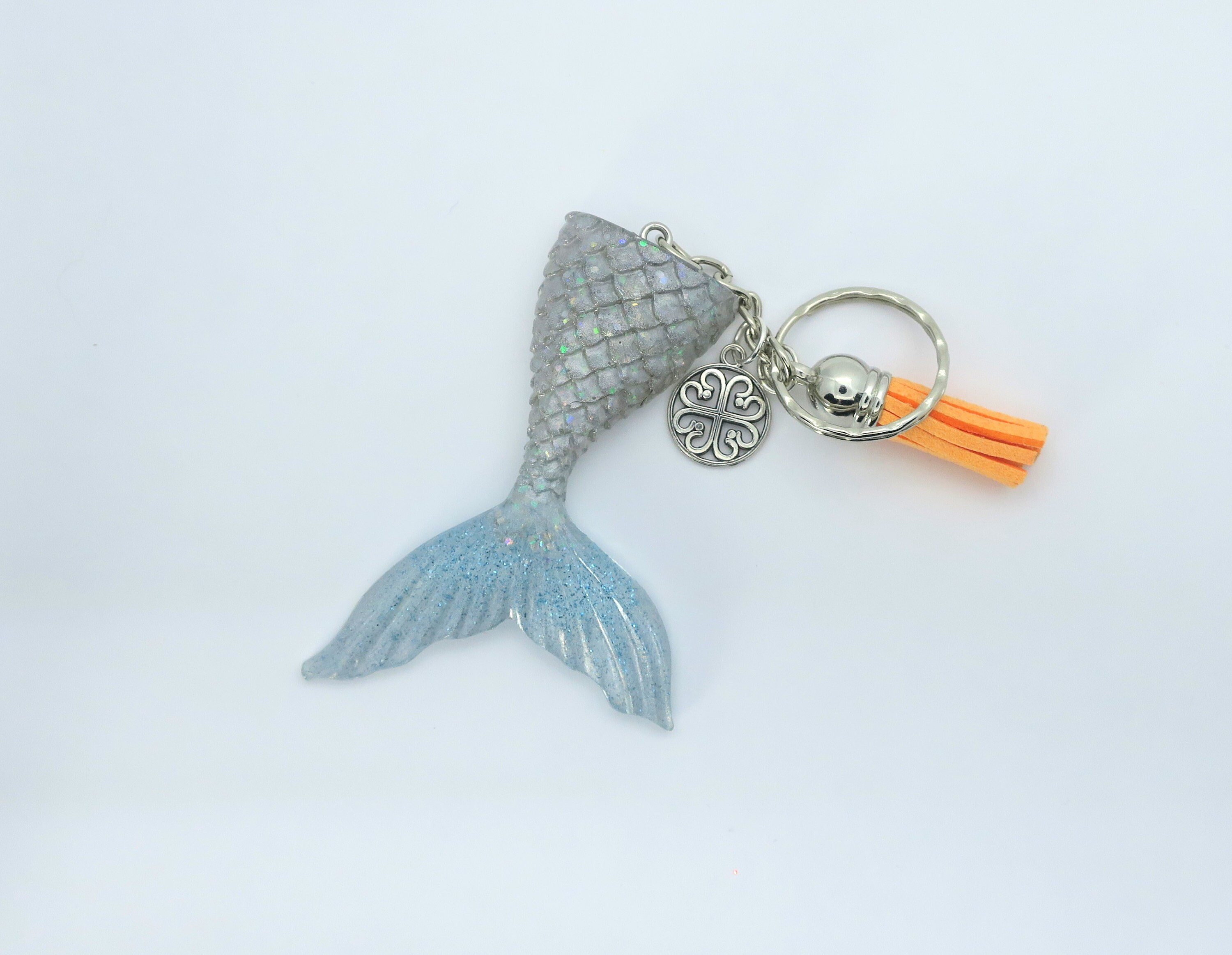 Resin Mermaid Tail Keychain Fantastic colours Etsy