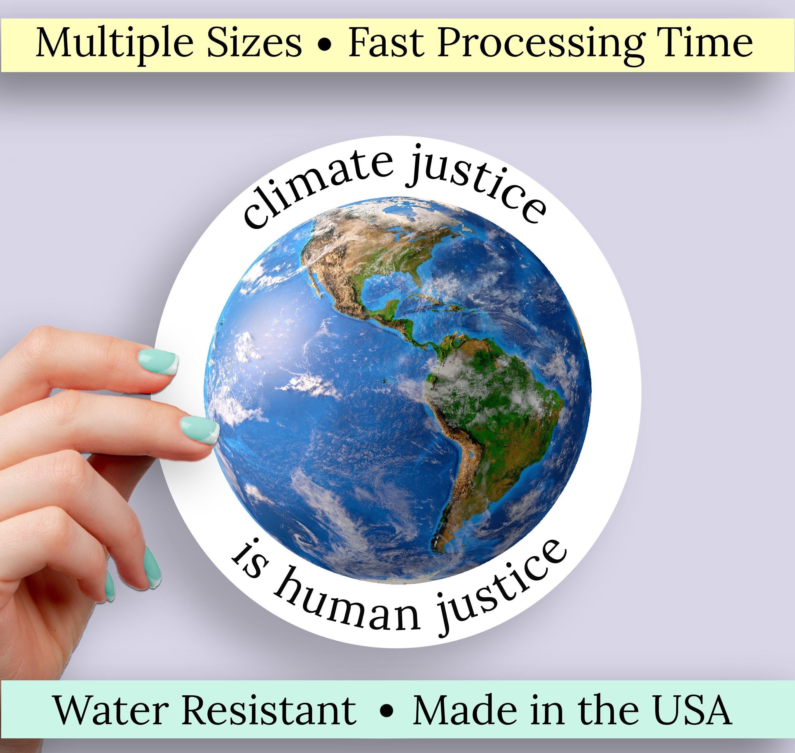 Climate Crisis Sticker Climate Justice is Human Justice Vinyl Sticker. Climate Crisis Vinyl ...