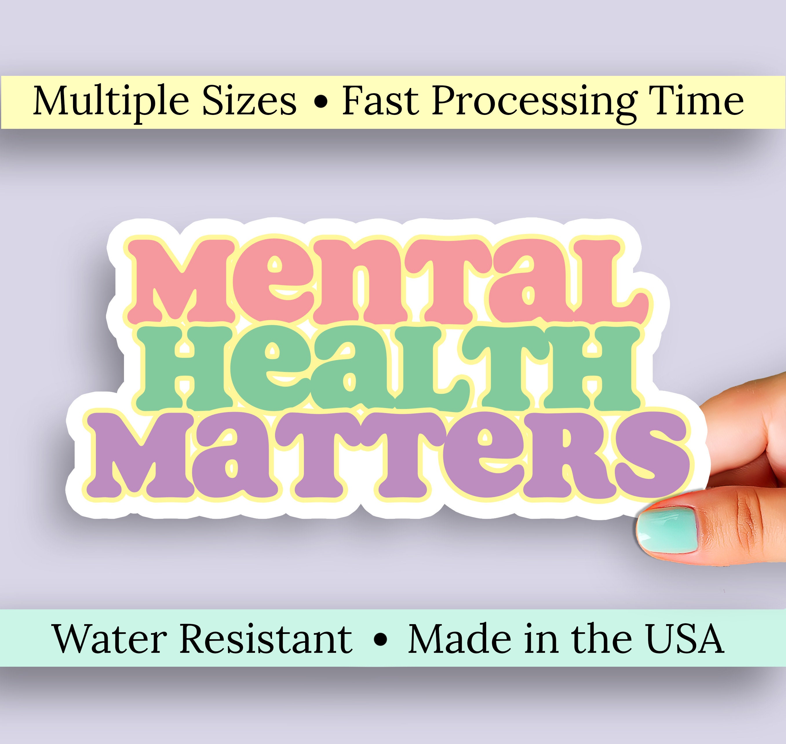 Mental Health Matters Pastel Self Care Vinyl Waterproof Sticker. Take ...