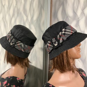 joodito 100% wool boro sweater hat boho patchwork bucket beanie cap black gray joodito origami crown 100% wool sweater hat japanese boro  main image 4
