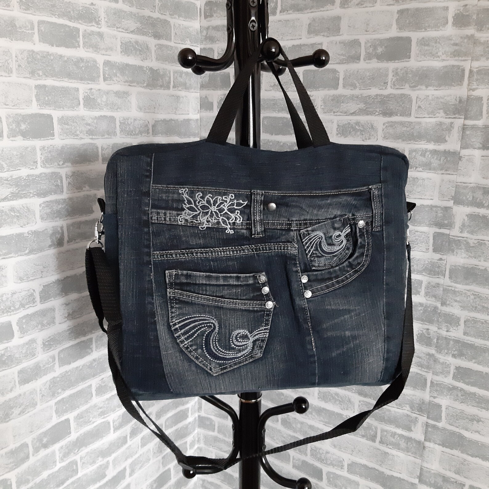 Denim Laptop Bag Casual Jean Bag for College Laptop Case of Etsy