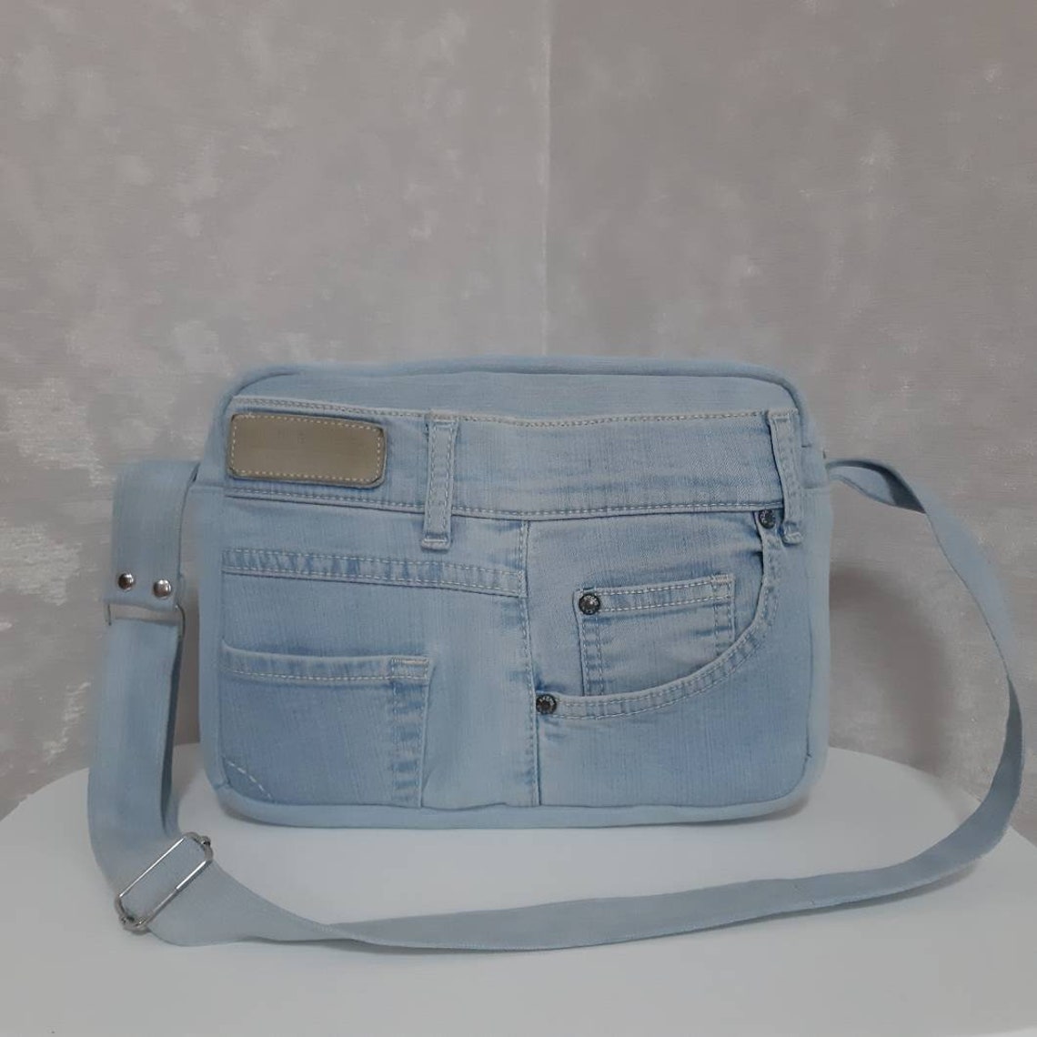 Casual Denim Bag Jean Crossbody Purse Blue Shoulder Bag of Etsy