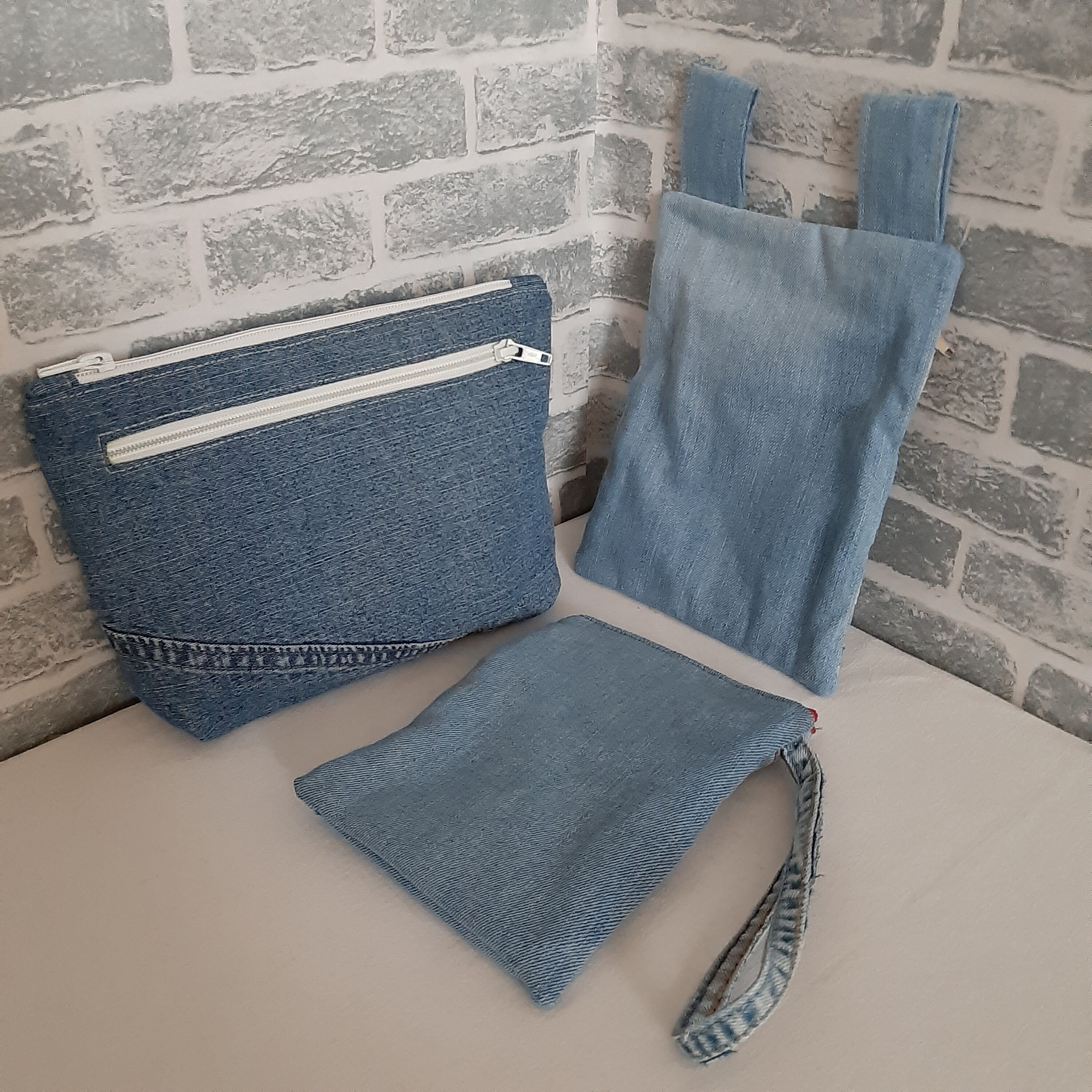 Gift Set of Denim Bags for Womens Cosmetic Bag Hip Pouch - Etsy