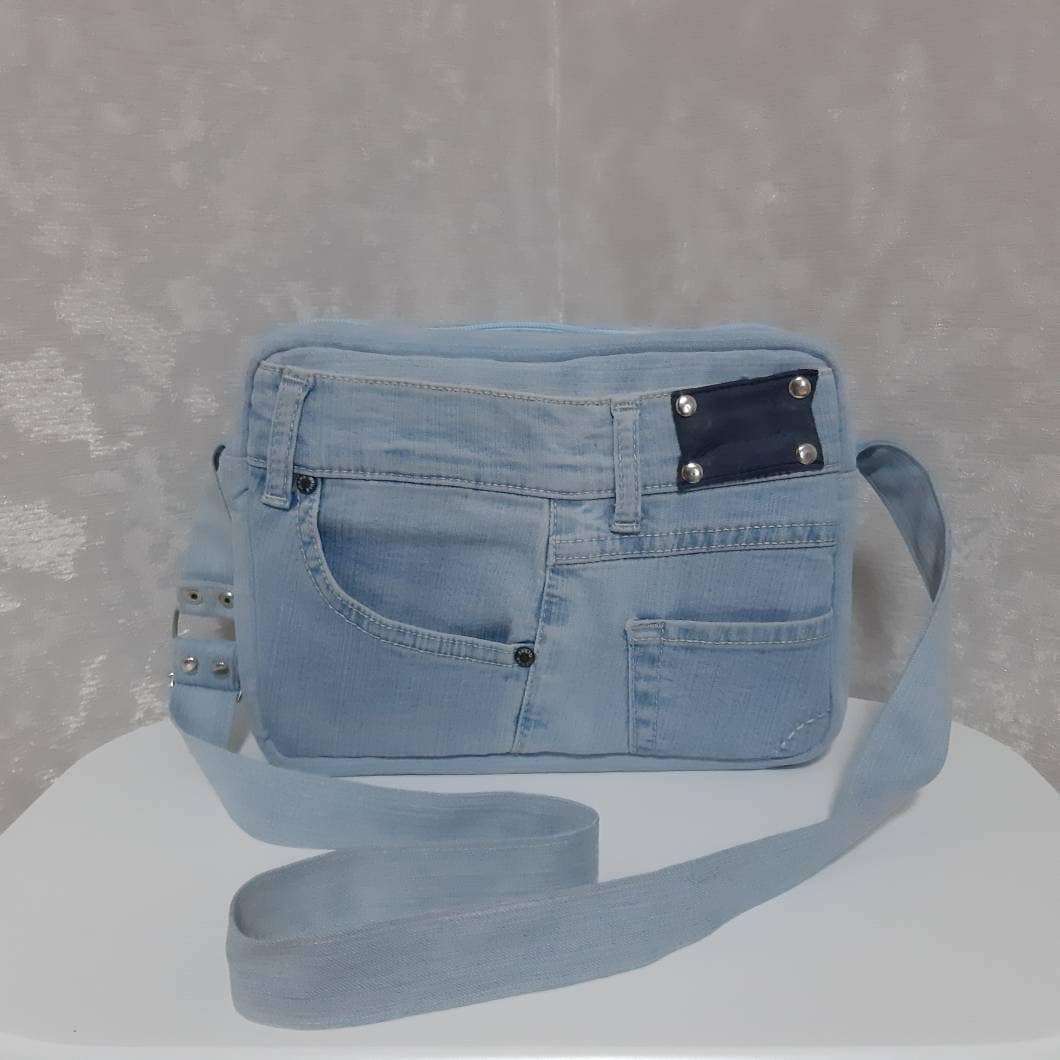 Casual Denim Bag Jean Crossbody Purse Blue Shoulder Bag of Etsy