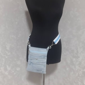Handgefertigte Jeans Gürteltasche, Lässige Hüfttasche, Gürteltasche Crossbody aus Jeans
