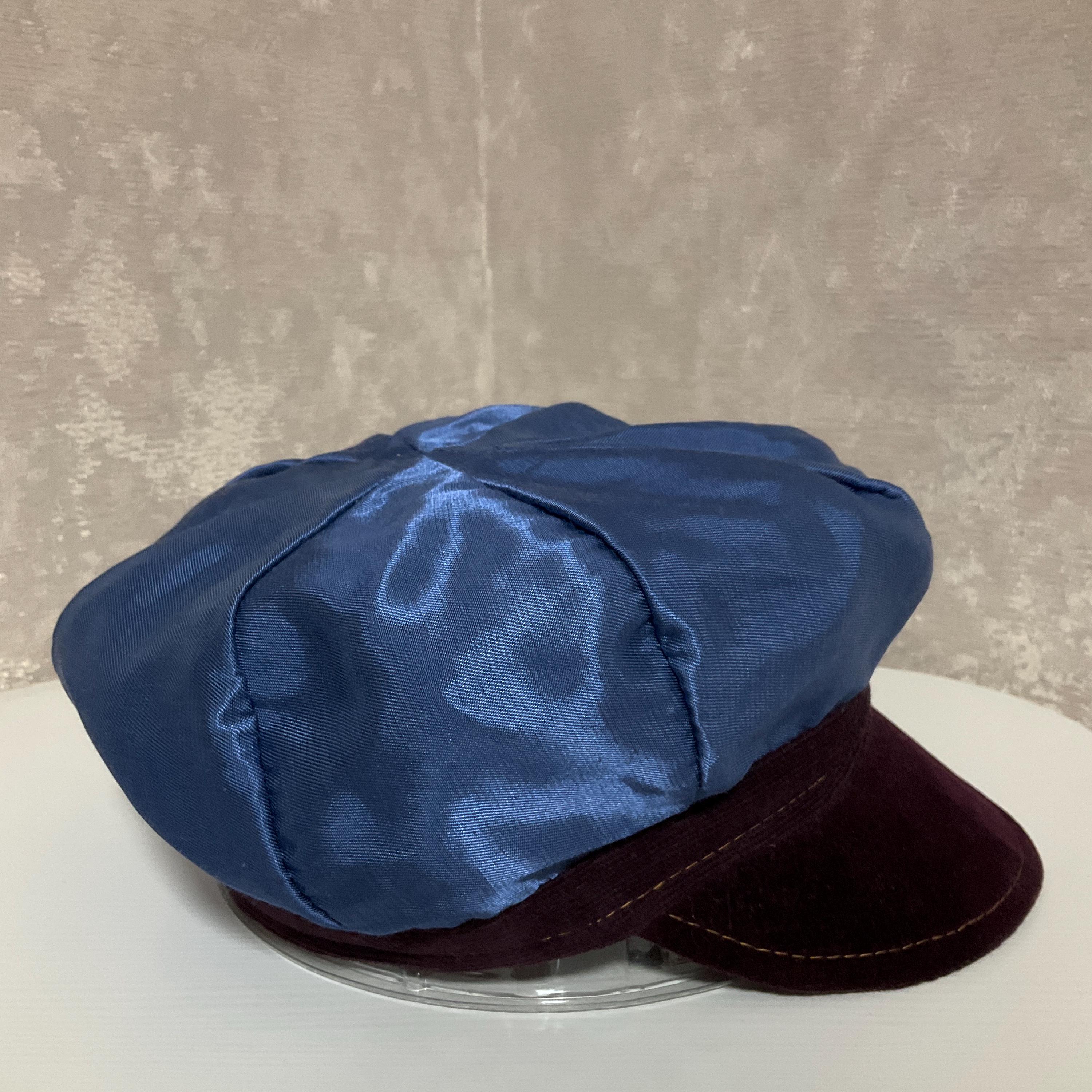 Vintage Patchwork Denim Newsboy Cap Baker Hat Y2K Boho Distressed Large Pocket Oversized Denim Patchwork Newsboy Hat, Boho Dreadlocks Jean  main image 2