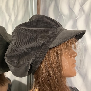 Handmade Oversized Corduroy Patchwork Newsboy Hat 61cm/24”, Dreadlocks Rasta Hat, Unisex Slouchy Cap for Locs & Afro Hair, Boho Streetwear
