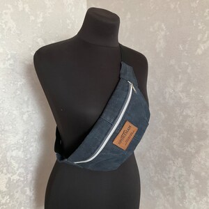 Handgemachte Denim-Gürteltasche, Graue lässige Hüfttasche, Denim Shabby-Gürteltasche, Denim-Brusttasche