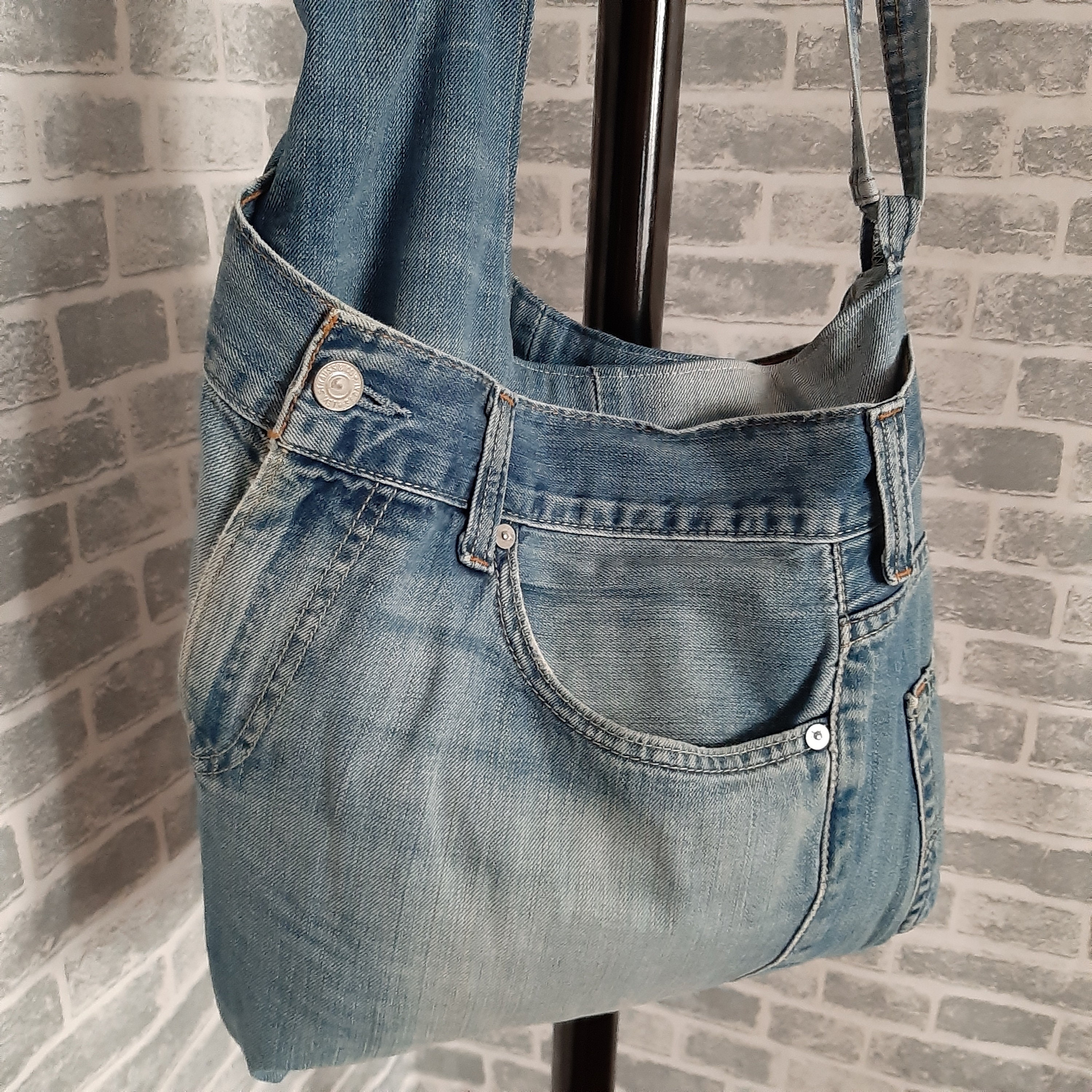 Hobo denim bag Jean shoulder bag Casual tote bag of jeans | Etsy