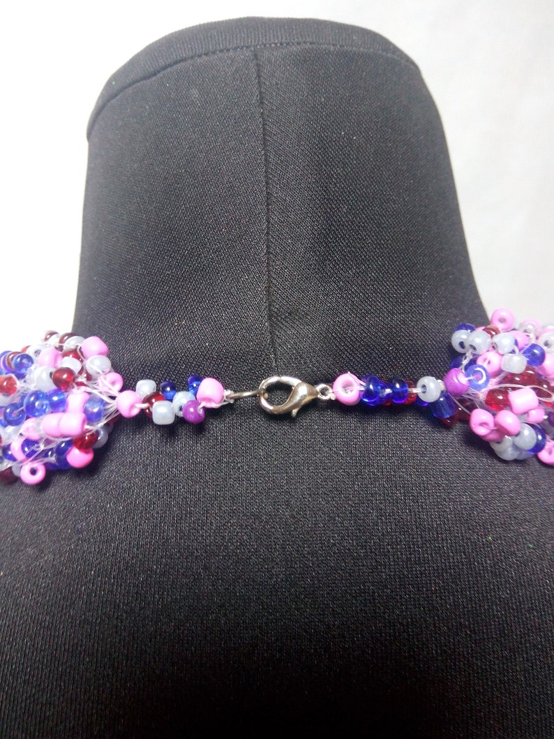 Boho beads airy knitted necklace for hippie festival and beach party Trend summer 2019
