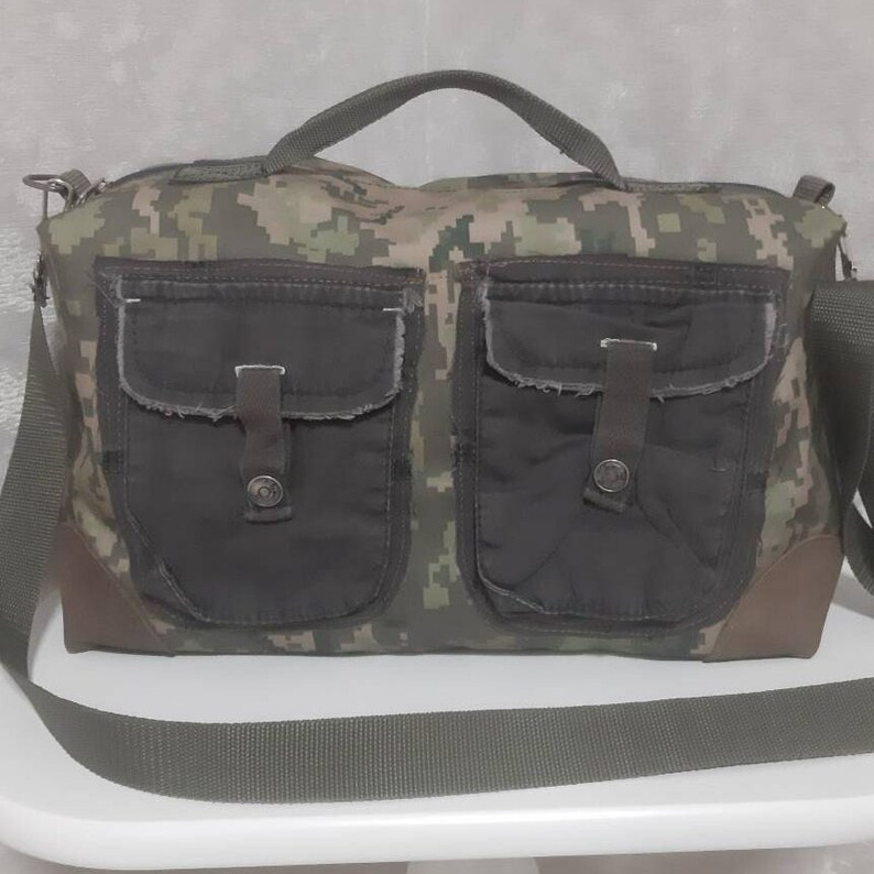 Camo Small Travel Bag Camouflage Print Shoulder Tote Etsy