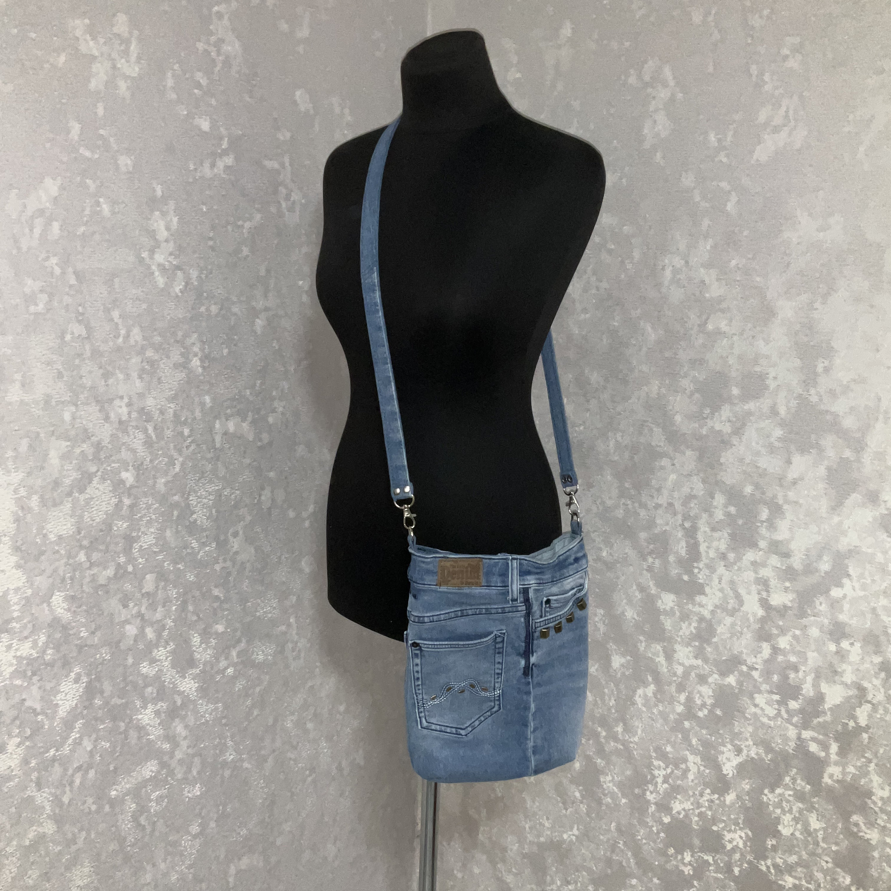 ウェンディ★関税込★FILLINTHEBLANK★Vintage Denim Micro Bag Handmade Denim Crossbody Purse, Casual Small Pouch of Shabby