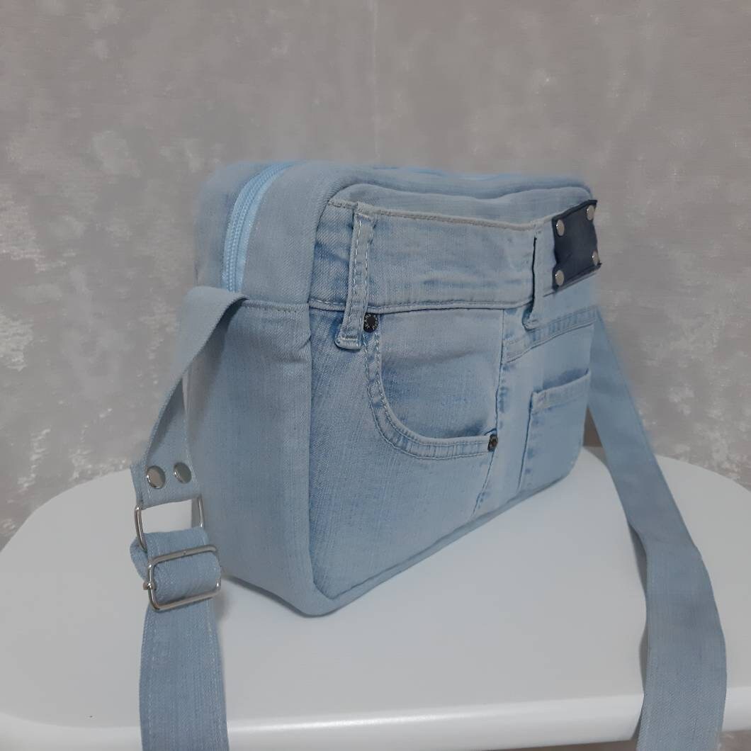 Casual Denim Bag Jean Crossbody Purse Blue Shoulder Bag of Etsy