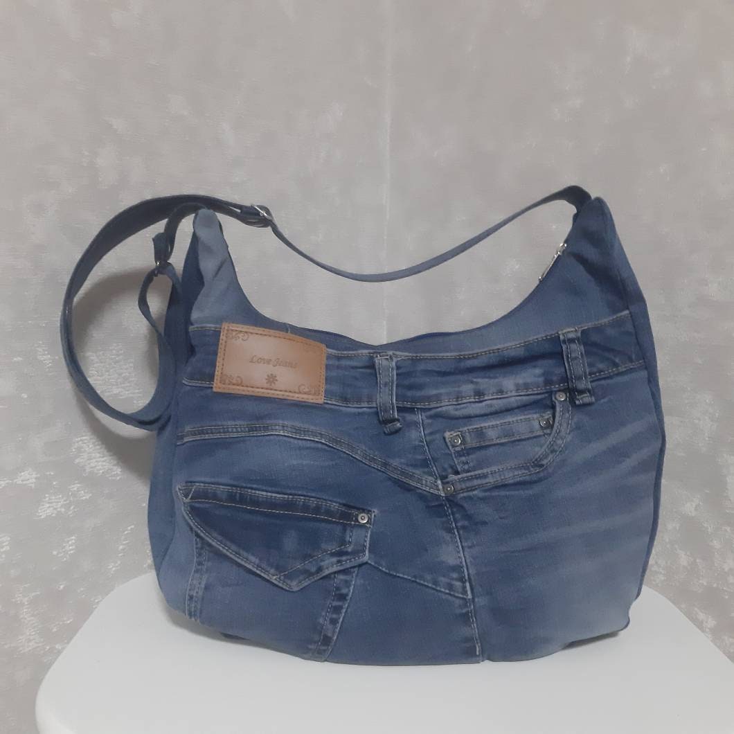 Crossbody Denim Bag Medium Size Jean Shoulder Bag Casual - Etsy