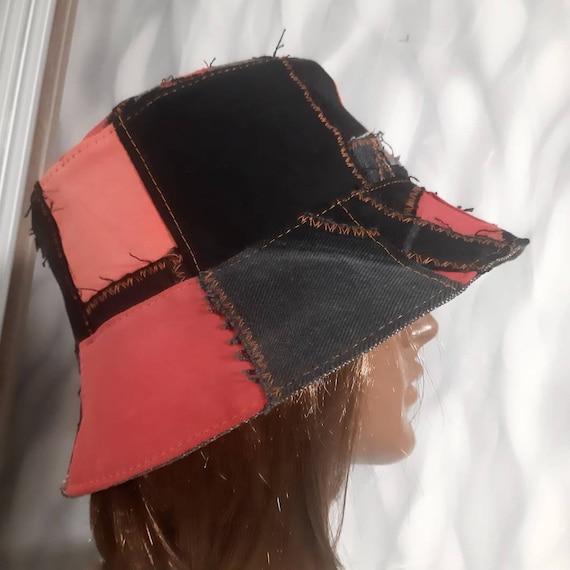 【国内在庫】 Handmade Denim Patchwork Hat 24 帽子