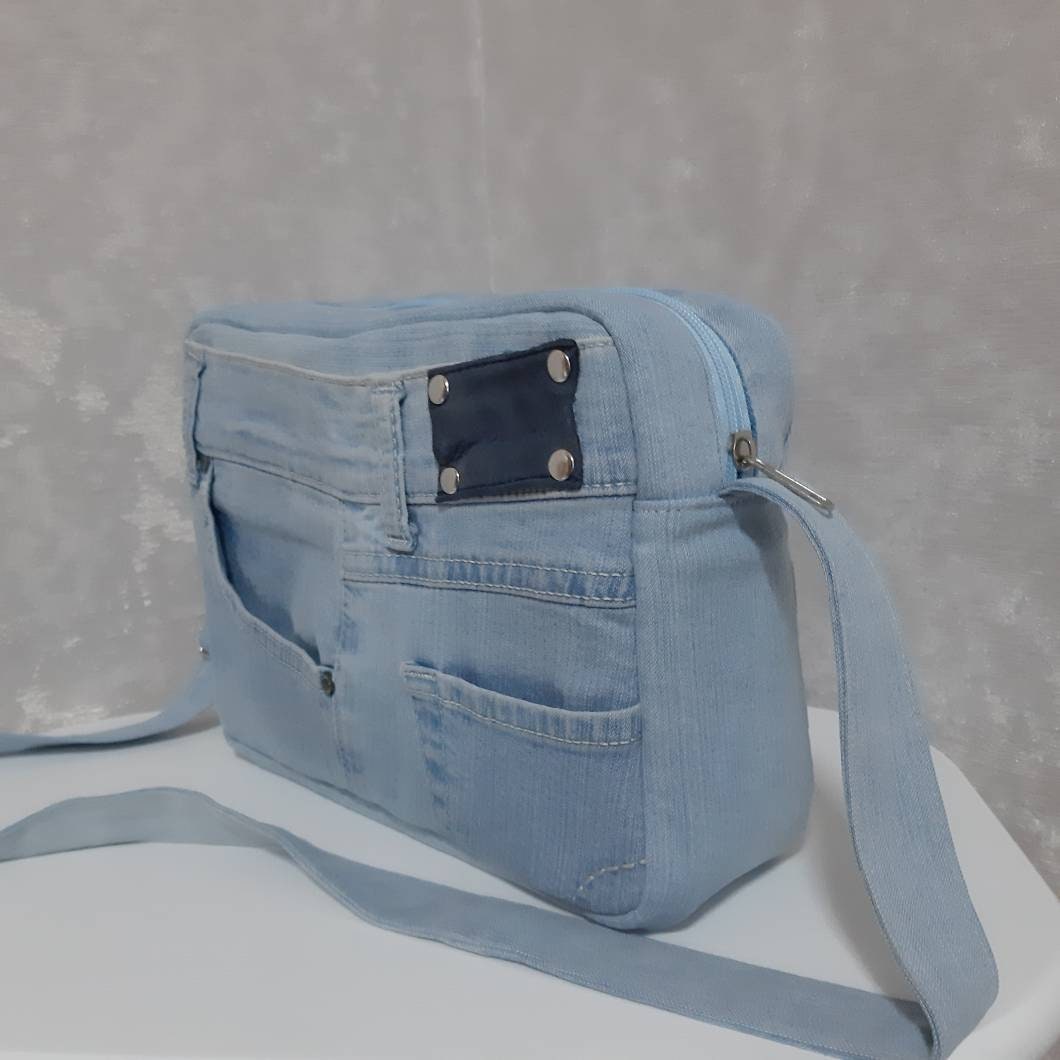 Casual Denim Bag Jean Crossbody Purse Blue Shoulder Bag of Etsy