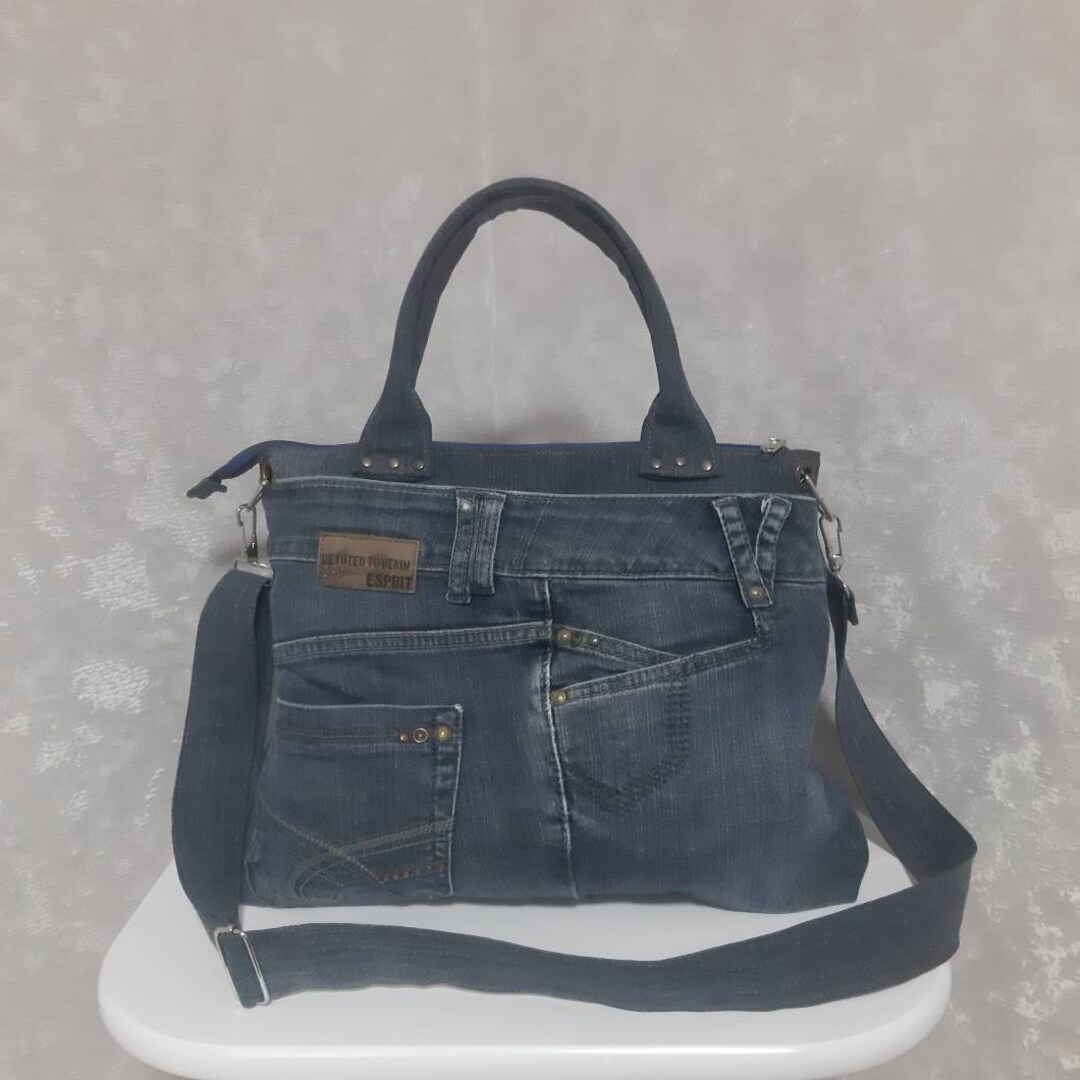 Hobo Denim Bag Medium Size Jean Shoulder Bag Casual Handbag - Etsy